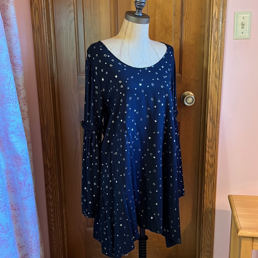 NWT Knot Sisters Dress Blue with gold stars size S